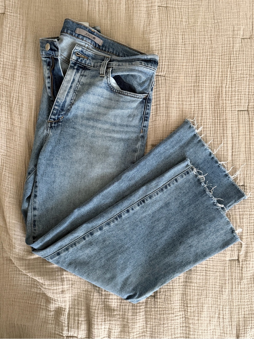 Joe’s Jeans The Blake High-Rise Wide-Leg Crop Raw Hem Light Wash Size 29
